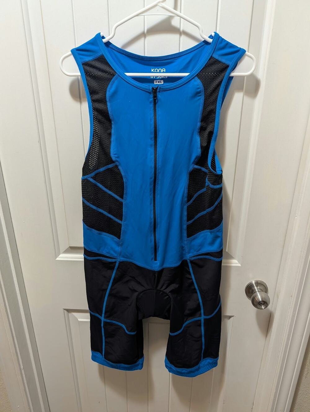 KONA Triathlon Suit Blue Black 3/4 ZIP Padded Breathable Quick Dry Women’s 2XL